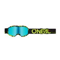 Oneal Маска кроссовая детская B-10 Attack V.24, желтый, иридиевые линзы в Иркутске