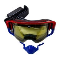 AiM Очки снегоходные с магнитной линзой и подогревом (PRO) 31-107 Accu Heated Red-Blue Glossy в Иркутске