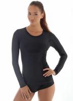 Brubeck Футболка женская дл.рукав Comfort Wool Черный в Иркутске