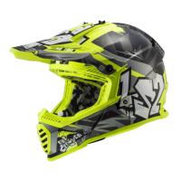 LS2 Шлем MX437 Fast Evo Mini Crusher Black Hi-Vis Yellow в Иркутске