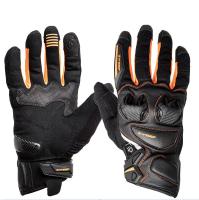 Sweep Перчатки кожаные+текстиль Hammer Black/Orange в Иркутске