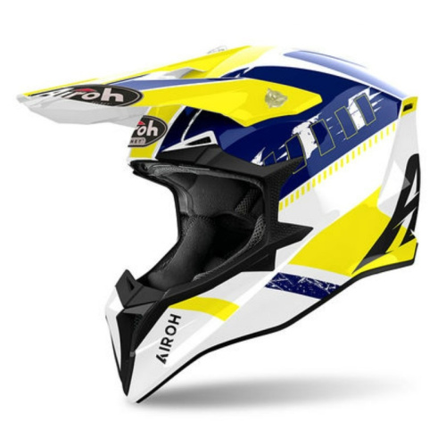 Airoh Мотошлем Wraaap Feel Yellow/Blue Gloss в Иркутске