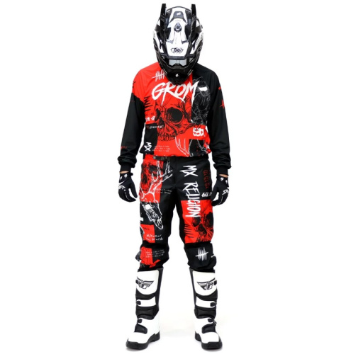 Grom Штаны кроссовые MX Religion red в Иркутске