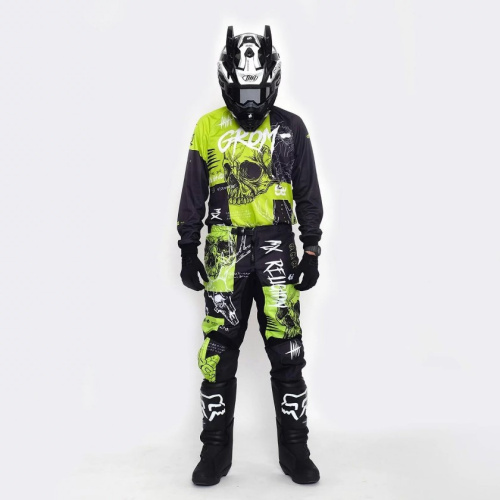 Grom Штаны кроссовые MX Religion lime в Иркутске