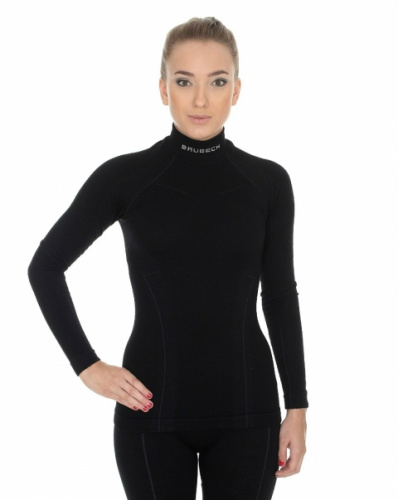 Brubeck Футболка женская дл.рукав Wool Merino 78% Черный в Иркутске