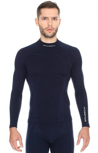 Brubeck Футболка мужская дл.рукав Wool Merino 78% Темно-Синий в Иркутске